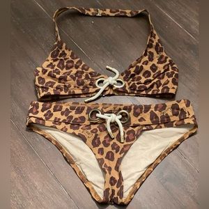 Coach leopard print bikini